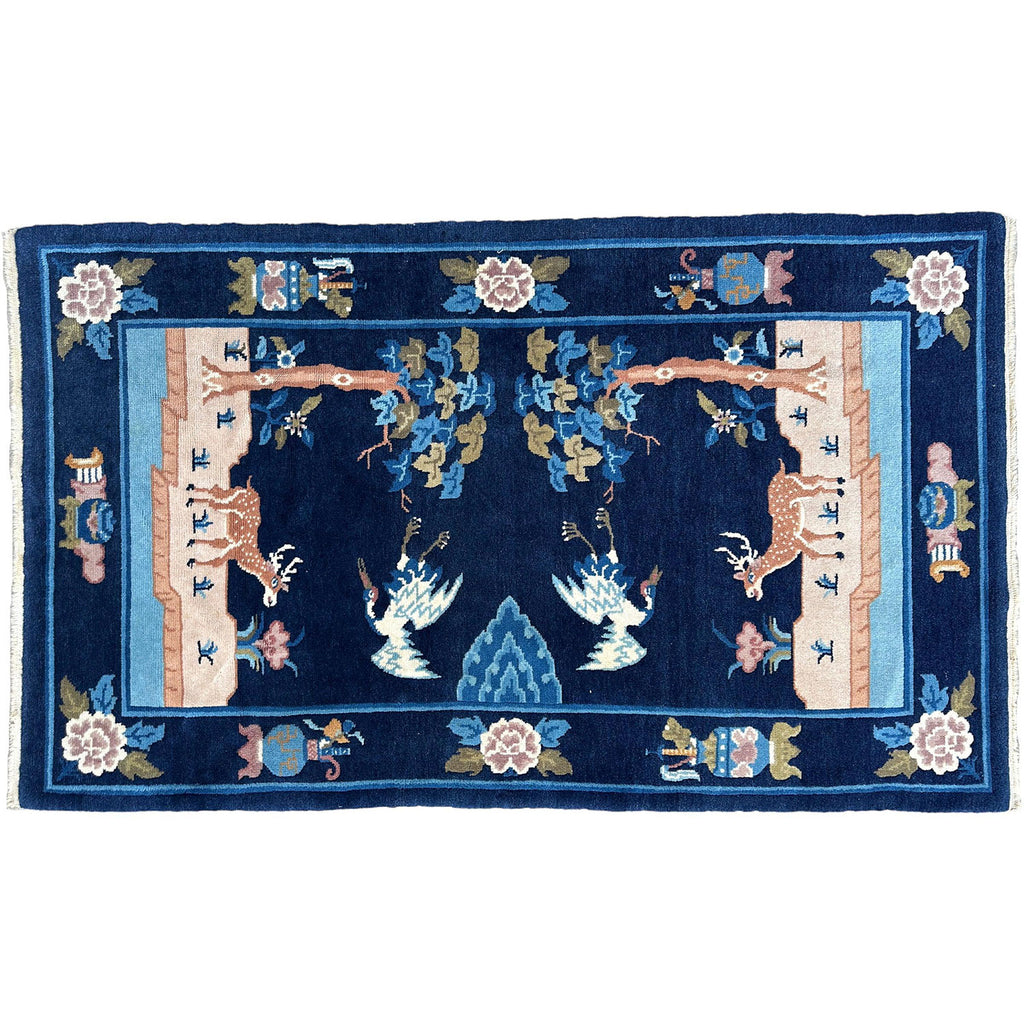 Vintage Tibetan Pictorial Area Rug — 1960s | 3' x 5'1"