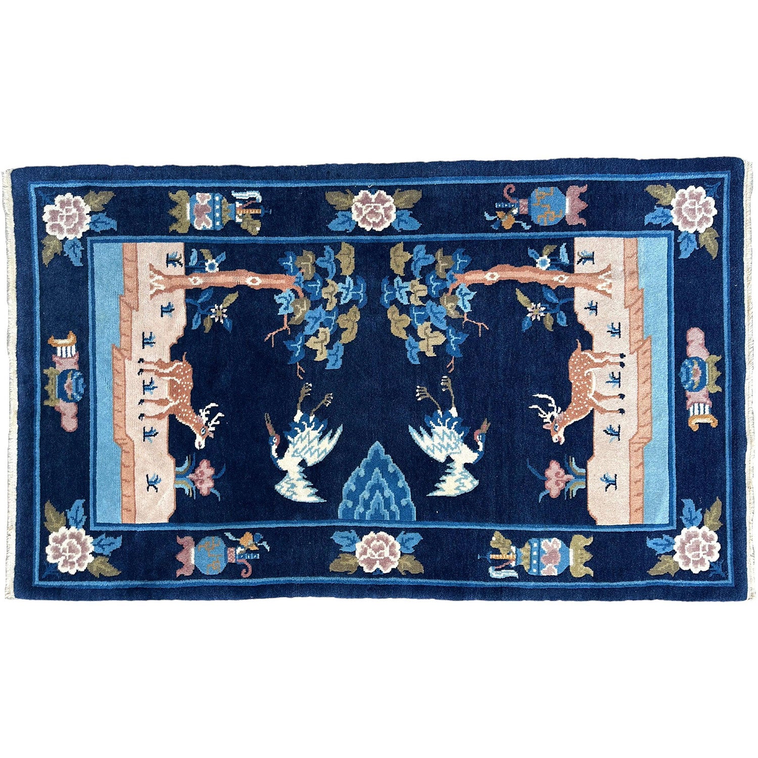 Vintage Tibetan Pictorial Area Rug — 1960s | 3' x 5'1"