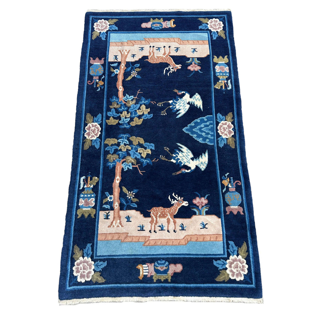 Vintage Tibetan Pictorial Area Rug — 1960s | 3' x 5'1"