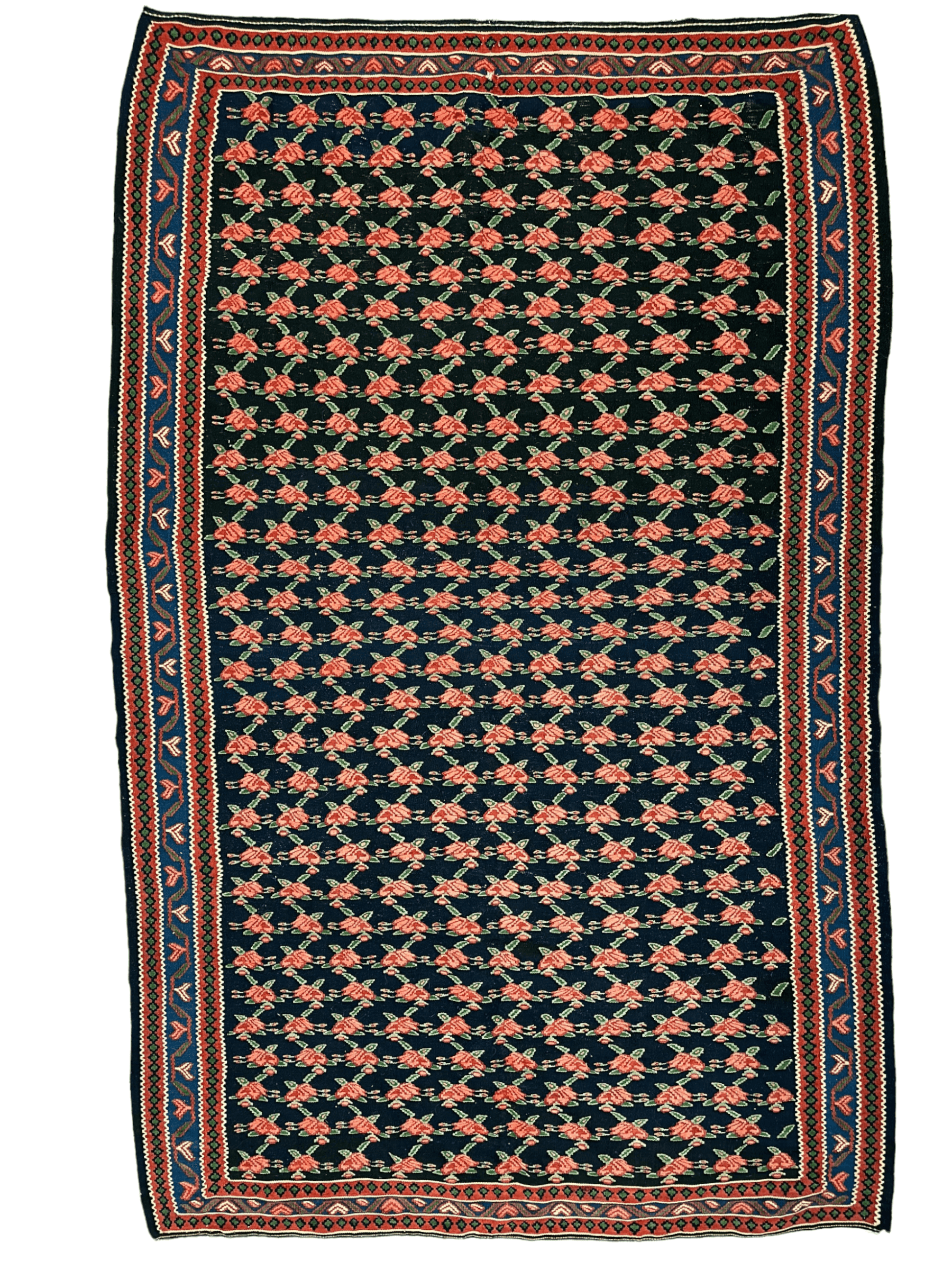 Vintage Persian Senneh Kilim — 1950s | 4'4" x 6'10"
