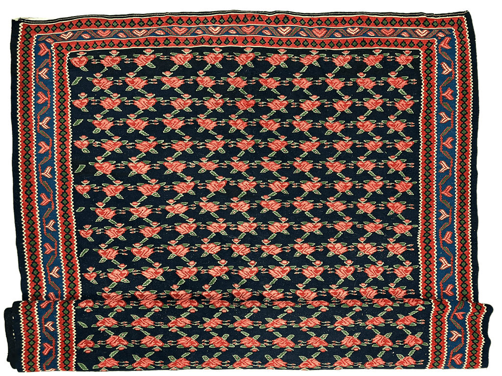 Vintage Persian Senneh Kilim — 1950s | 4'4" x 6'10"