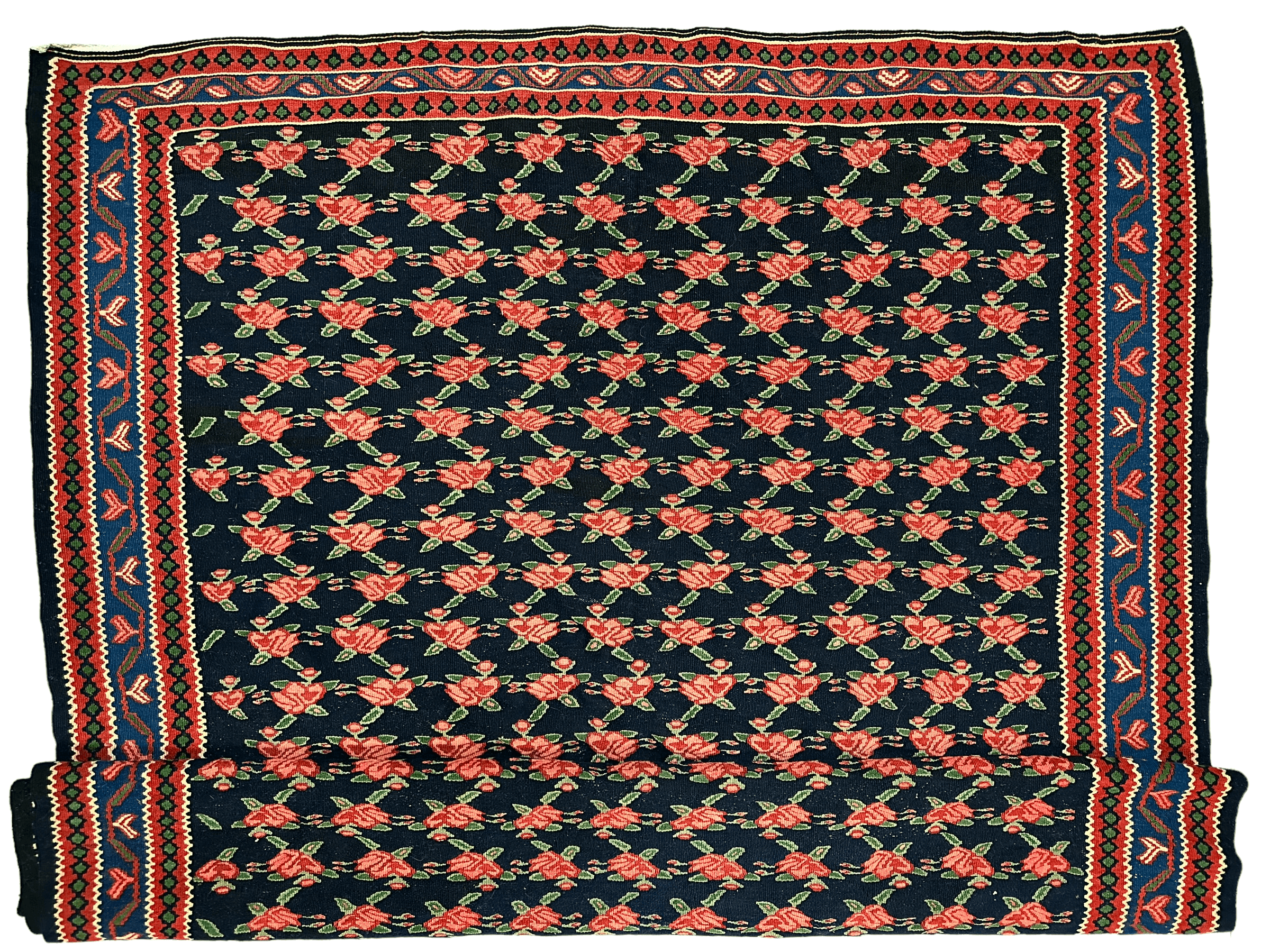 Vintage Persian Senneh Kilim — 1950s | 4'4" x 6'10"