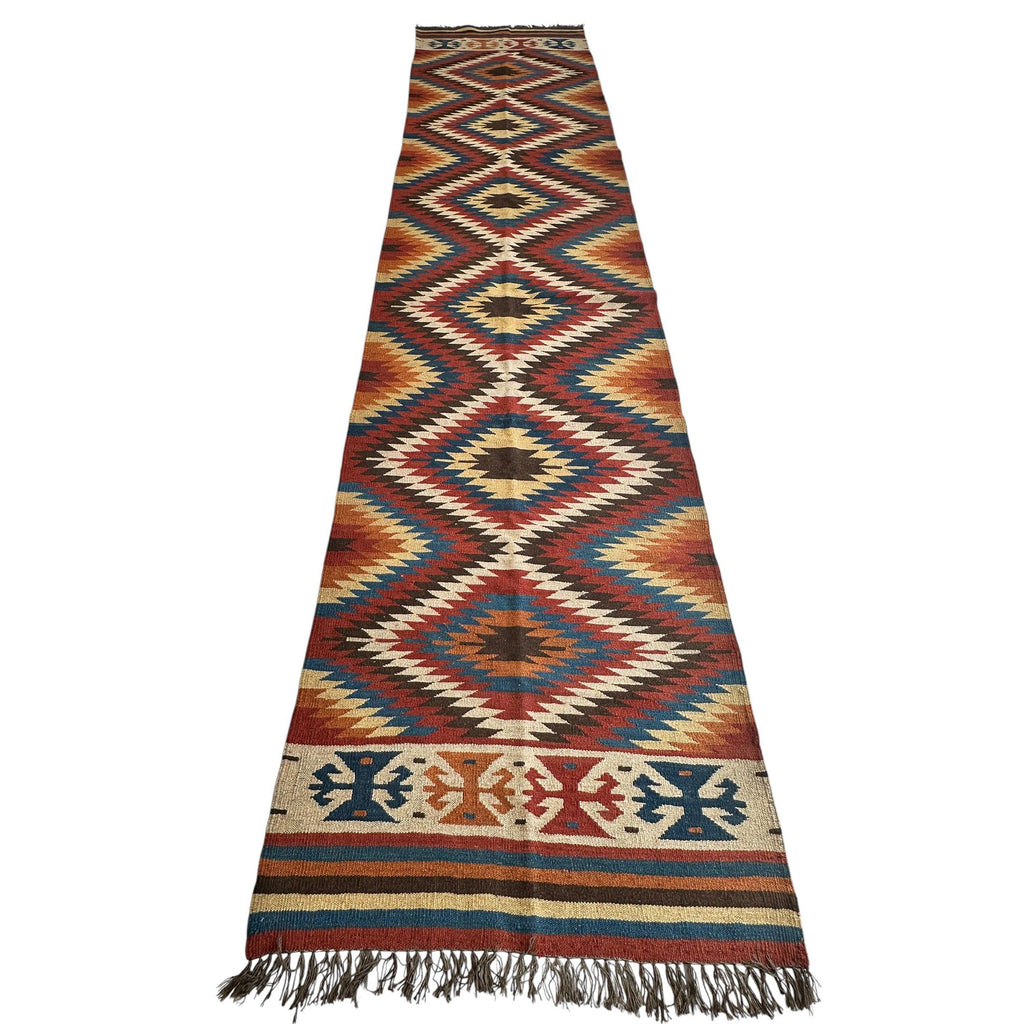 Vintage Afghan Kilim Runner — 2'8" x 12'4"