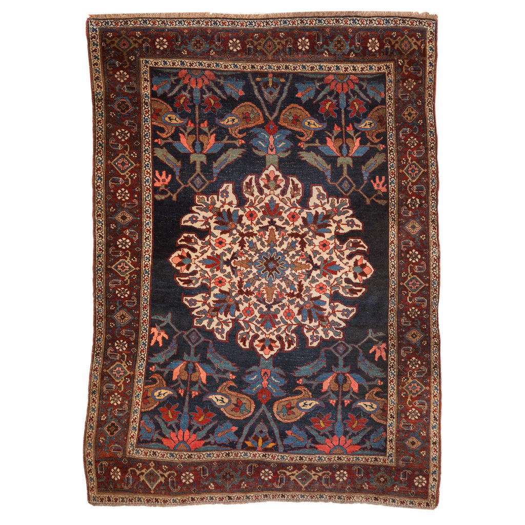 Antique Persian Kurdish Bijar Rug — 1920s | 4'6" x 6'1"